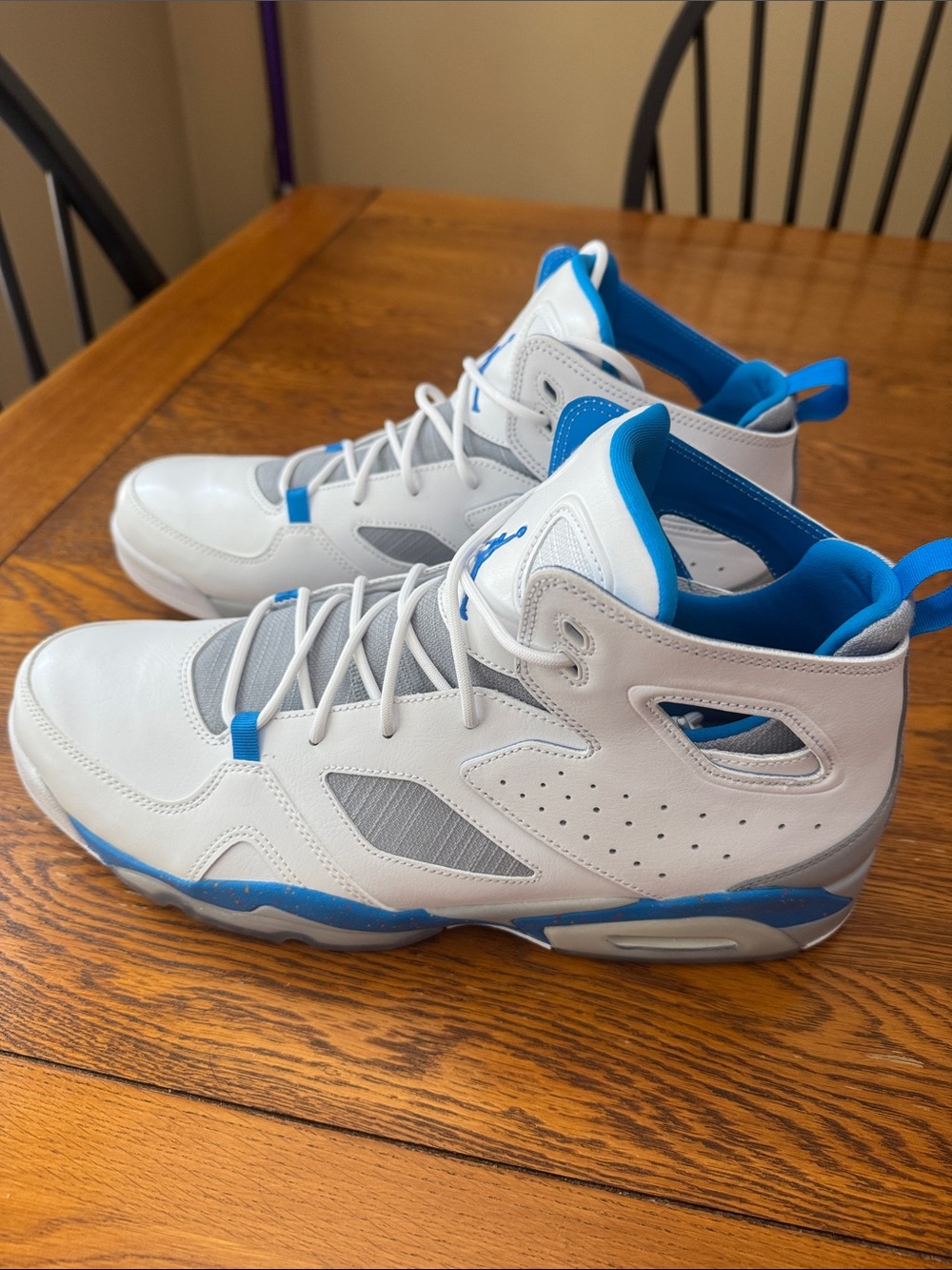 Air Jordan 6 Retro White and Blue Basketball Sneakers